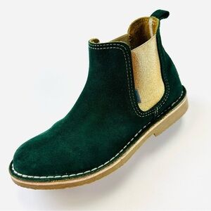 Authentica green suede gold Chelsea boot Size 37